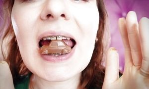 "ASMR and close-ups: Giantess Vore Fetish - Eating Cars from chocolate. Braces. (Arya Grander)"