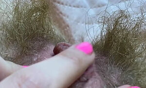 Extreme Hairy Milf Closeup Big Clit Rubbing Orgasm