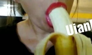 Female deep-throat banana