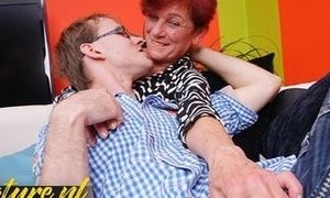 Nerdy Fellow Gives Red-Haired Grandma a Excellent Cunt Poking