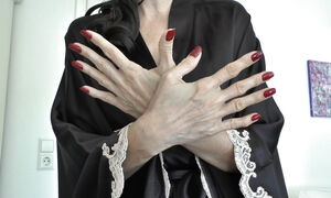 JOI and CEI Clip Red Fingernails Hand Fetish Silk Kimono