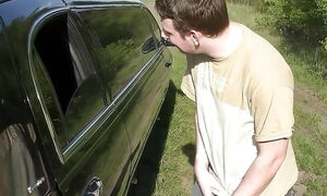 Real Privat Gangbang with German Mature Bitch Mareen in Car by old Guys and Boy