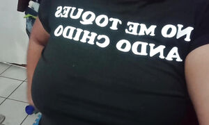 Only for voyeurs. Masturbate watching me change my clothes to go for a run and show my tits in the street