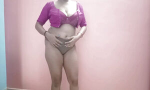 Indian MILF Pallavi in Bra- Masturbating Alone with Big Natural Tits & Dirty Talk Homemade
