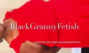 Upskirt dark-hued grannie With undies All In That vulva