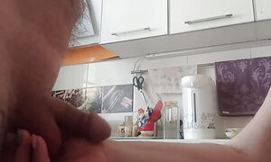 I suck my son-in-law's dick in the kitchen and he cums in my mouth
