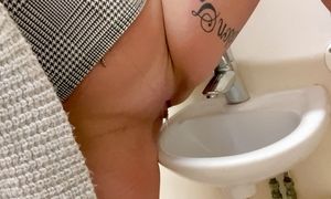 Classy Filth is pissing it the public toilet sink