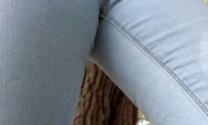 Tight jeans public teasing