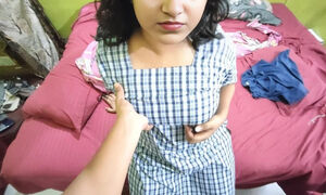 She sucks so well, I will cum in her mouth - Indian School Girl Blowjob